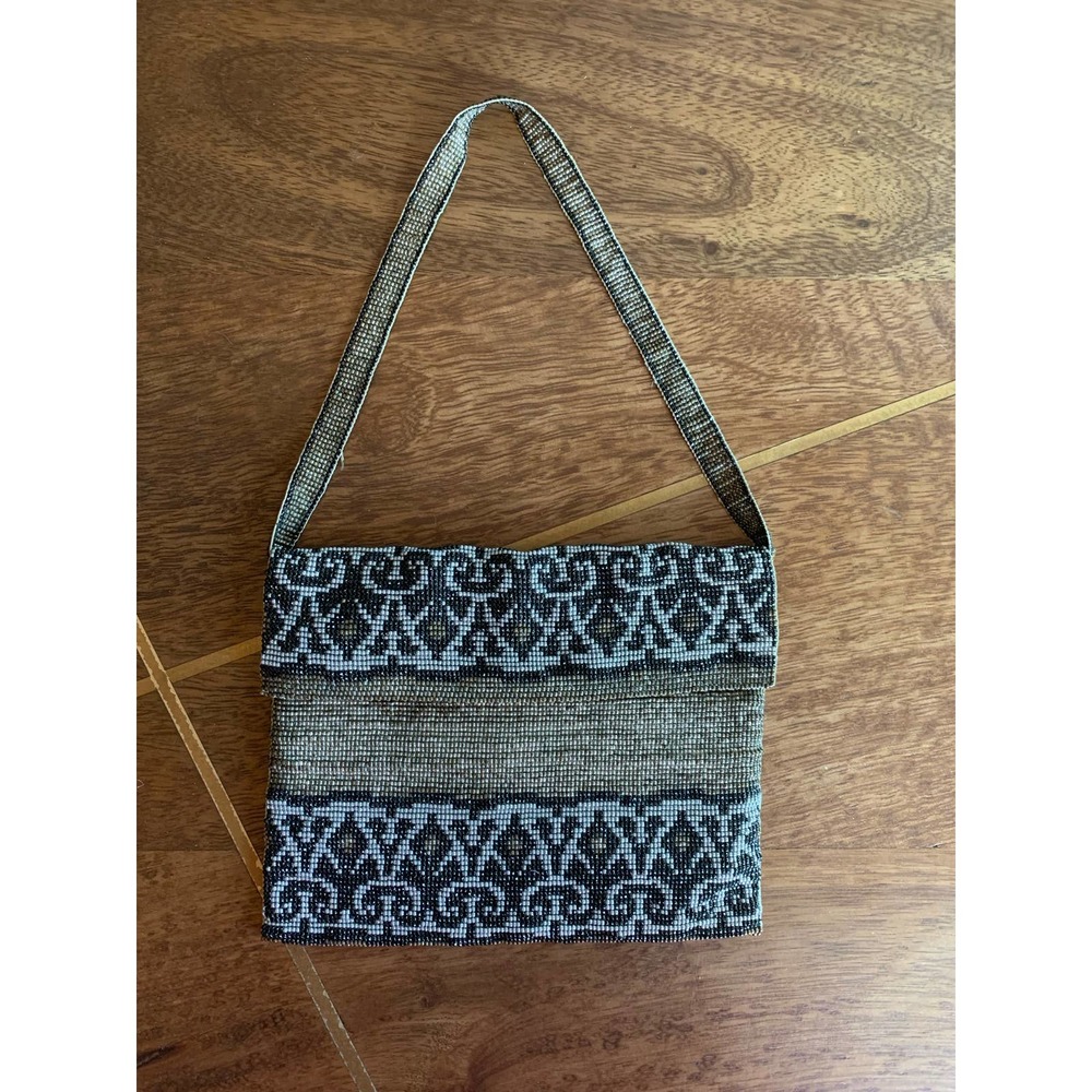1920’s Art Deco Steel Micro Beaded Evening Bag